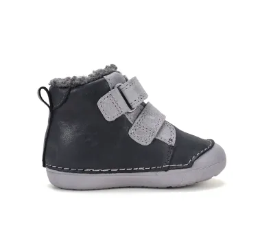 W066-62479A Marine Grey 03 D.D.Step kisfiú, bélelt bokacipő, sötét/világos szürke, jegesmedve mintás, belső oldalnézet