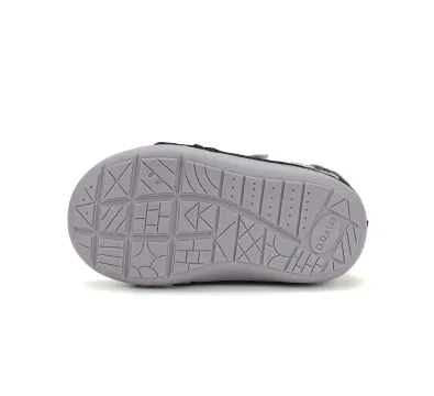 W066-62479A Marine Grey 05 D.D.Step kisfiú, bélelt bokacipő, sötét/világos szürke, jegesmedve mintás, talp