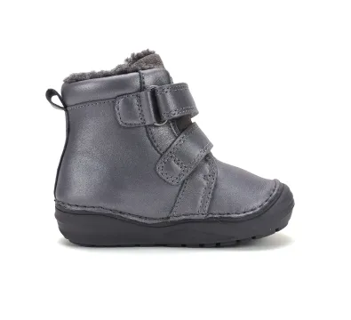 W071-62376 Metallic Grey 03 D.D.Step kislány, bélelt bokacipő, metál szürke, unikornis mintás, belső oldalnézet