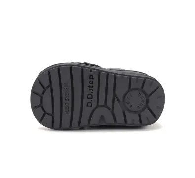W071-62376 Metallic Grey 05 D.D.Step kislány, bélelt bokacipő, metál szürke, unikornis mintás, talp