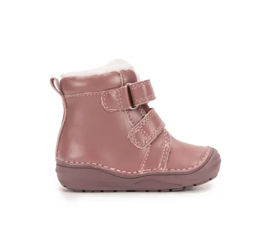 W071-62869B Metallic Red 03 D.D.Step kislány téli, bélelt bokacipő, mályva-rózsaszín, csillagmintás, belső oldalnézet